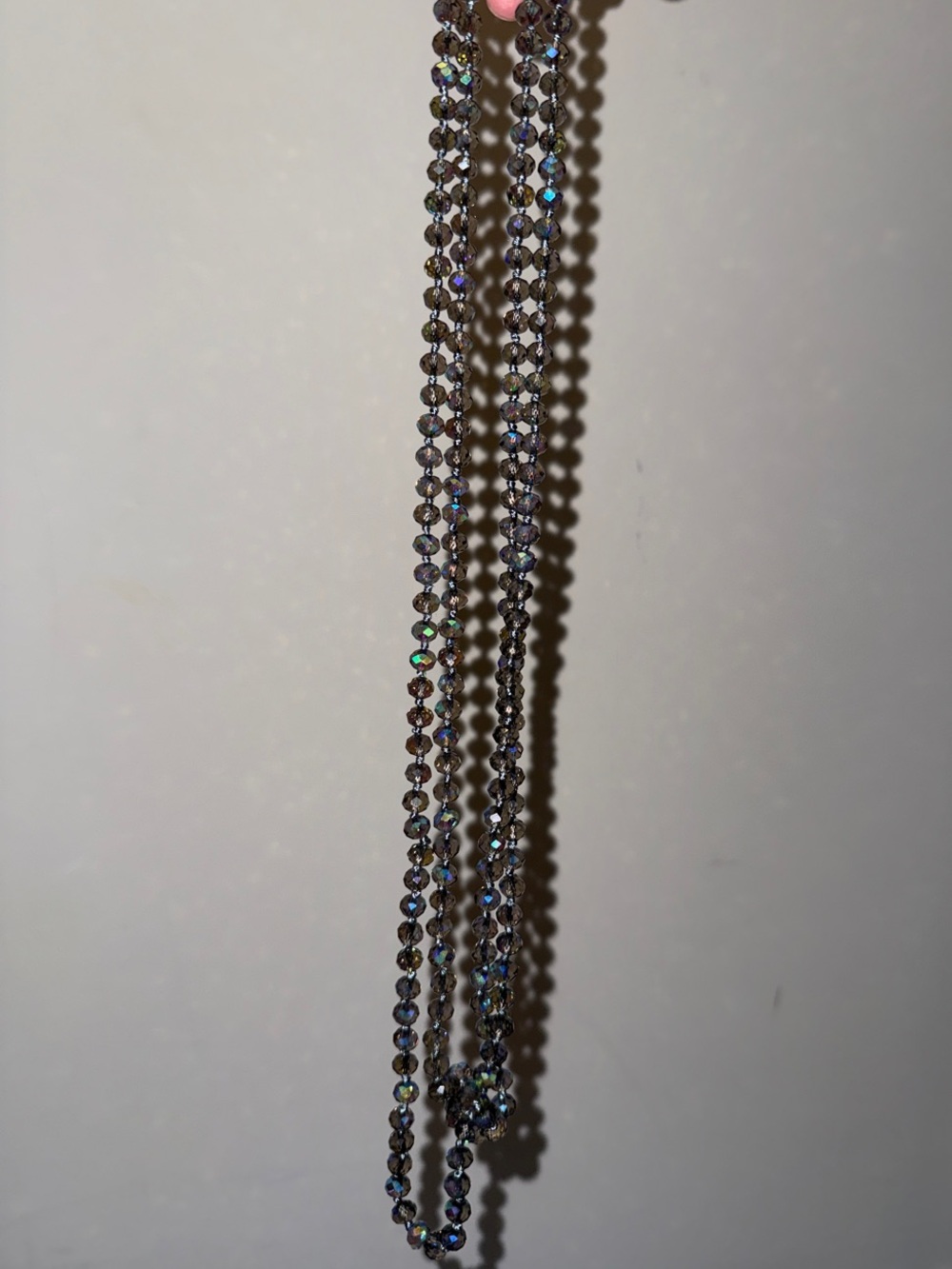 Faceted Bead Necklace in Smoky Iridescent